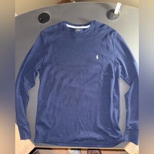 Polo Ralph Lauren - Long Sleeve Shirt - Navy w/ White Logo - Large